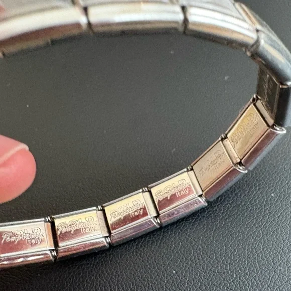 Vintage Italian Link charm bracelet stainless steel cancer crab zodiac sign y2K - Picture 6 of 10